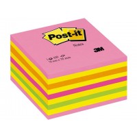 Notisblock Post-it Notes (2028-NP), Kub, 76x76mm Neonrosa/Neonfärger (450 ark)