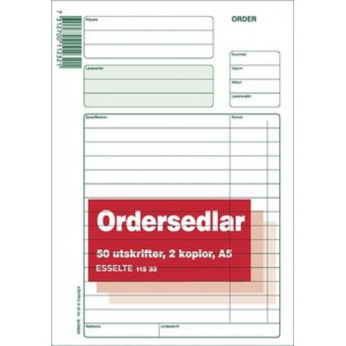 Blankett Ordersedlar A5 med 2 kopior (112 32) 3x50 blad 1/fp