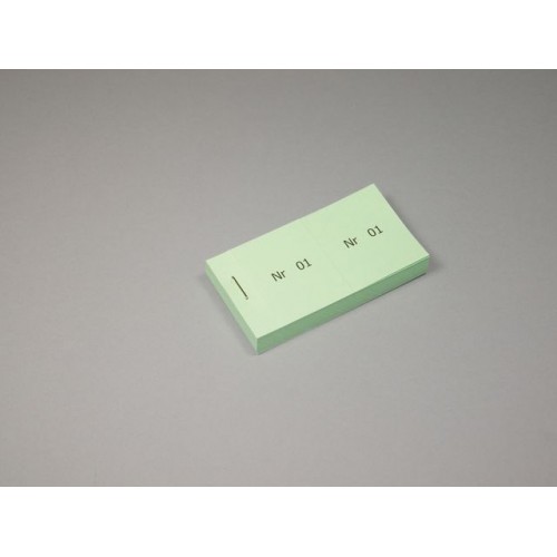 Biljettblock ,1-100, Grön, 10 block/fp