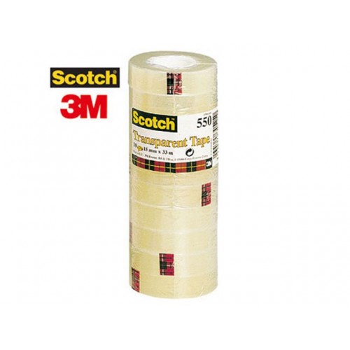 Kontorstejp Scotch 550 33m x 15mm klar 10/fp Kontorstejp Scotch 550 33m x 15mm klar 10/fp