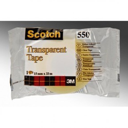 Kontorstejp Scotch 550 66m x 15mm klar 10/fp