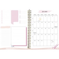 Burde Life Planner A5 Pink rosa konstläder Vintage med slejf