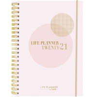 Burde Life Planner A5 Pink rosa konstläder Vintage med slejf