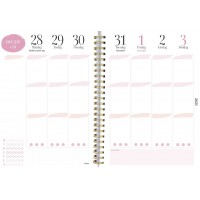 Burde Life Planner A5 Pink rosa konstläder Vintage med slejf