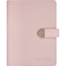 Burde Life Planner A5 Pink rosa konstläder Vintage med slejf
