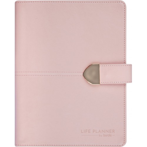 Burde Life Planner A5 Pink rosa konstläder Vintage med slejf