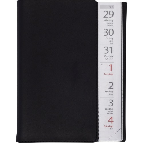 Burde Liten Veckokalender svart konstläder Burde Liten Veckokalender svart konstläder