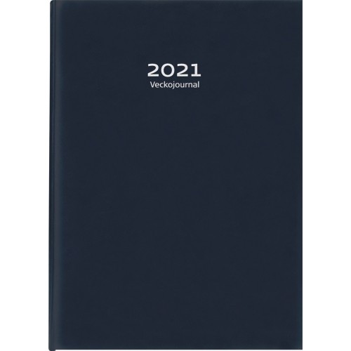 Burde Veckojournal 2021 mörkblått konstläder Burde Veckojournal 2021 mörkblått konstläder