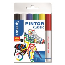 Märkpenna Pilot Pintor Marker Fine 2,9mm (1,0mm) Classic, 6 färger/fp