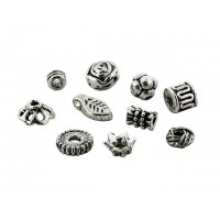 Metallpärlor, design, silver 200/fp