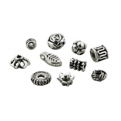 Metallpärlor, design, silver 200/fp