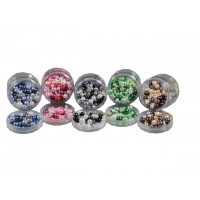 Glaspärlor, pärlemo, 5 färger x 100 gram