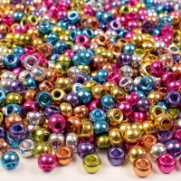 Plastpärlor, Kongopärlor metallic 1000/fp