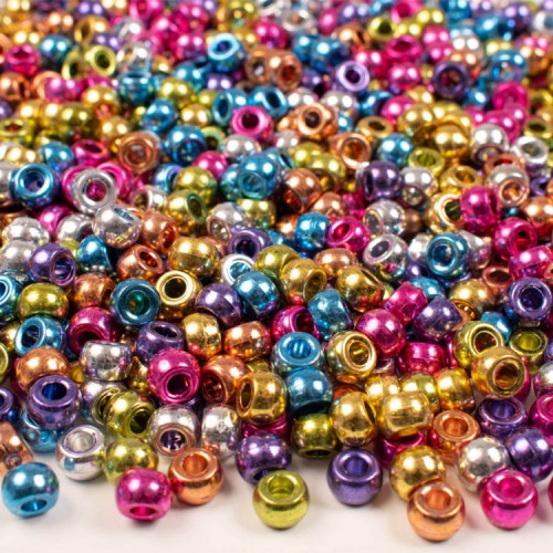 Plastpärlor, Kongopärlor metallic 1000/fp