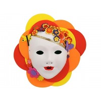 Ansiktsmask/Barnmask i vit, omålad kartong med gummisnodd, 10 masker/fp