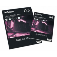 Millimeterblock: Millimeterpapper / Millimeterrutat papper, 2 skalor, Esselte Rhino Tech Dual Graph, 115g, A3, 30 ark Millimeterblock: Millimeterpapper / Millimeterrutat papper, 2 skalor, Esselte Rhino Tech Dual Graph, 115g, A3, 30 ark