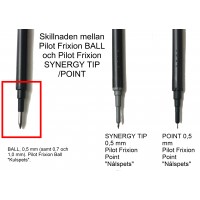 Patron/Refill BLS-FR5-S3-L Fine (F) 0,5mm till Pilot Frixion Ball, Blå 3/fp