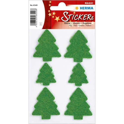 Juletiketter: Dekorationsetiketter Stickers Herma Magic 6549, Julmotiv, Julgran i filt, 6 etiketter/fp Juletiketter: Dekorationsetiketter Stickers Herma Magic 6549, Julmotiv, Julgran i filt, 6 etiketter/fp
