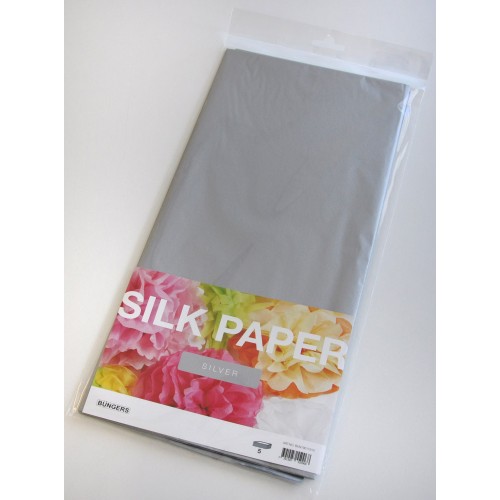 Silkespapper 50x70cm, Silver, 5 ark/fp Silkespapper 50x70cm, Silver, 5 ark/fp