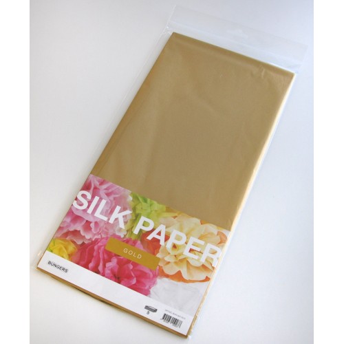 Silkespapper 50x70cm, Guld, 5 ark/fp