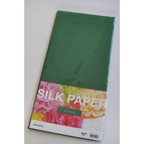 Silkespapper 50x70cm, Mörkgrön, 10 ark/fp