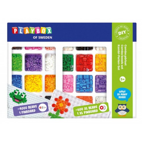 Pärlset midirörpärlor & XL-rörpärlor & pärlplattor (4000 st midi, 600 st XL, 2 st pärlplattor)