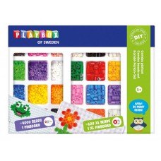 Pärlset, strykpärlor, midirörpärlor & XL-rörpärlor & pärlplattor (4000 st midi, 600 st XL, 2 st pärlplattor)