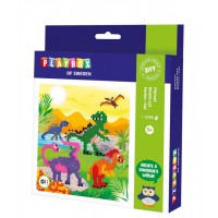 Pärlset Dinosaurier, Ø 5mm, 2000 rörpärlor/fp + pärlplatta