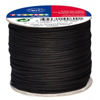 Halsbandssnodd/Snöre, Syntetiskt läder (konstläder), 1,5 mm, 100 meter, Svart