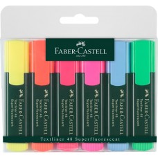 Överstrykningspenna Faber-Castell Textliner 48, 6 färger/fp