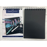 Mixed mediablock/Mixed Media Pad Faber-Castell, spiral, A4, 250g, 30 ark, Svart papper, 1 block/fp Mixed mediablock/Mixed Media Pad Faber-Castell, spiral, A4, 250g, 30 ark, Svart papper, 1 block/fp