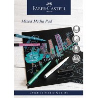 Mixed mediablock/Mixed Media Pad Faber-Castell, spiral, A4, 250g, 30 ark, Svart papper, 1 block/fp Mixed mediablock/Mixed Media Pad Faber-Castell, spiral, A4, 250g, 30 ark, Svart papper, 1 block/fp