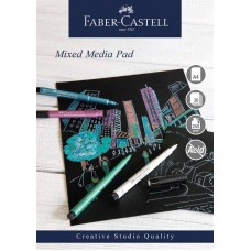 Mixed mediablock Faber-Castell, spiral, A4, 250g, 30 ark, Svart papper, 1 block/fp