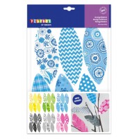 Pappersfjädrar: Designfjädrar, fjädrar i papper, mönstrade , 36/fp Pappersfjädrar: Designfjädrar, fjädrar i papper, mönstrade , 36/fp