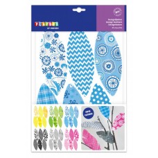 Pappersfjädrar: Designfjädrar, fjädrar i papper, mönstrade, 36/fp (för påskpynt mm)