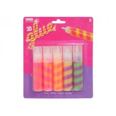 Glitterlim/Dekorationslim Sense 3D Randigt, 23g x 5 limpennor/fp