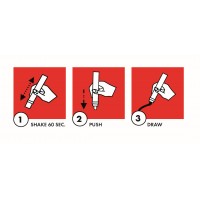 Porslinsmålningspennor/Glasmålningspennor Marabu Porcelain & Glas Painter Universal, Summer, 1-2mm, 5 färger/fp