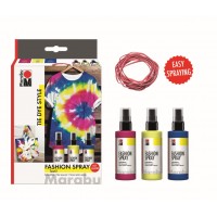 Textilsprayfärg-set: Textilfärg, sprayflaska Marabu Fashion Spray Set "Tie Dye", 3 x 100ml/fp Textilsprayfärg-set: Textilfärg, sprayflaska Marabu Fashion Spray Set "Tie Dye", 3 x 100ml/fp