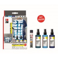 Textilsprayfärg-set: Textilfärg, sprayflaska Marabu Fashion Spray Set "Shibori", 3 x 100ml + 1 x 25ml/fp Textilsprayfärg-set: Textilfärg, sprayflaska Marabu Fashion Spray Set "Shibori", 3 x 100ml + 1 x 25ml/fp