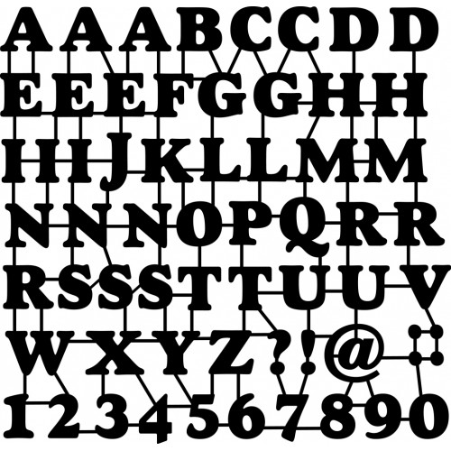 Stencil/Maskeringsstencil Marabu Silhouette Stencil, 30x30cm, ABC & Numbers, Bokstäver & Siffror, Versaler (stora bokstäver)