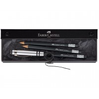Presentset: Blyertspenna Faber-Castell Perfect Pencil Svart/Metall + 2 st reservpennor
