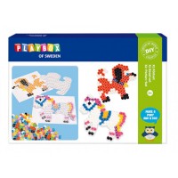 Pärlset, XL-rörpärlor, Häst & Hund, Ø 10mm, 600 rörpärlor/fp + pärlplattor