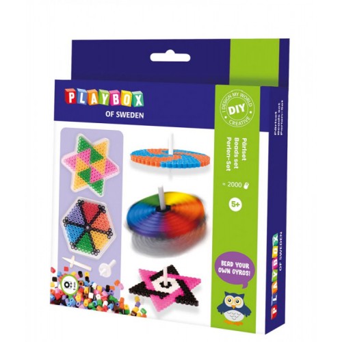 Pärlset Gyro, midirörpärlor, Ø 5mm, 2000 rörpärlor/fp + pärlplatta