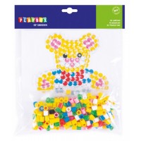 Pärlset, XL-rörpärlor, Björn, Ø 10mm, 250 rörpärlor/fp + pärlplatta