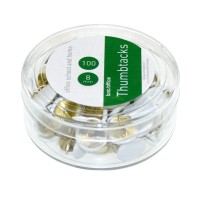 Färgade häftstift, 8mm, Ø 10mm, metall/plast, Vita, 100/fp