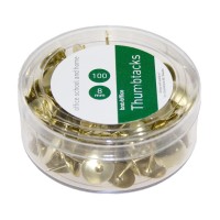 Färgade häftstift, 8mm, Ø 10mm, metall, Guld, 100/fp Färgade häftstift, 8mm, Ø 10mm, metall, Guld, 100/fp