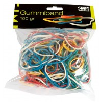 Gummiband, blandade färger & storlekar, 100 gram/fp (ca 250 st gummiband)