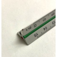 Skalstock / Skallinjal/ trekantsskala, 15cm, Aluminium, Standardgraph 9405-15, (1:2,5 - 1:5 - 1:10 - 1:20 - 1:50 - 1:100)