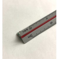 Skalstock / Skallinjal/ trekantsskala, 15cm, Aluminium, Standardgraph 9405-15, (1:2,5 - 1:5 - 1:10 - 1:20 - 1:50 - 1:100)