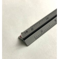Skalstock / Skallinjal/ trekantsskala, 15cm, Aluminium, Standardgraph 9405-15, (1:2,5 - 1:5 - 1:10 - 1:20 - 1:50 - 1:100)